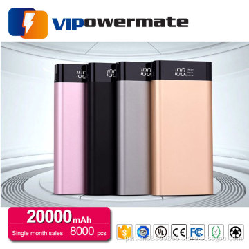New coming big capacity 18650 portable universal external battery power bank 20000mah